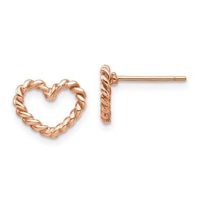 Twisted Heart Post Earrings 14K Rose Gold Polished TH995, MPN: TH995, 883957947983