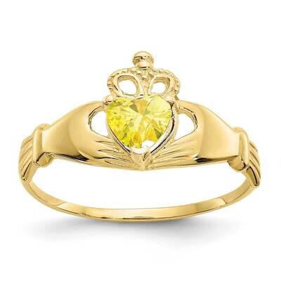 CZ Diamond November Birthstone Claddagh Heart Ring 10k Gold 10D1802, MPN: 10D1802, 191101729027