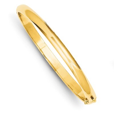 5.6mm Polished Solid Hinged Bangle Bracelet 14k Gold XB252, MPN: XB252, 886774123516