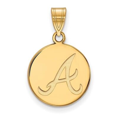 Atlanta Braves Medium Disc Pendant 14k Yellow Gold 4Y014BRA, MPN: 4Y014BRA, 886774872759