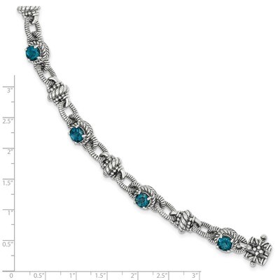 London Blue Topaz 7.75in. Bracelet Sterling Silver QTC1375, MPN: QTC1375, 191101465062