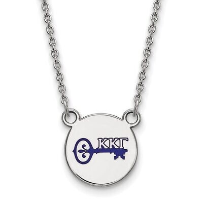 Kappa Kappa Gamma Extra Small Enameled Pendant with 18 Inch Chain Sterling Silver SS044KKG-18, MPN:…