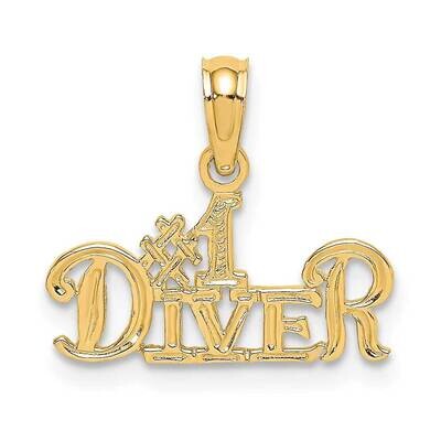 #1 Diver Charm 14k Gold D4270, MPN: D4270, 637218033614