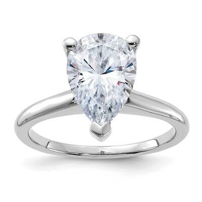 3 1/2ct. D E F Pure Light Pear Moissanite Solitaire Ring 14k White Gold RM5965WP-300-5MP, MPN: RM59…