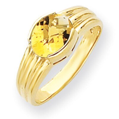 Citrine Ring 14k Gold 8x6mm Oval Y4473CI, MPN: Y4473CI, 883957387697