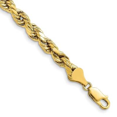 5.5mm Semi-Solid Diamond-Cut Rope Chain 7 Inch 10k Gold 10DH040-7, MPN: 10DH040-7, 191101567544