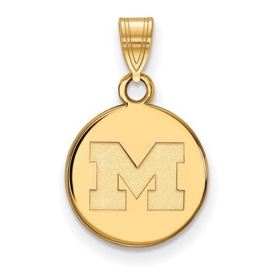 Michigan University of Small Disc Pendant Gold-plated Sterling Silver GP034UM, MPN: GP034UM, 886774…