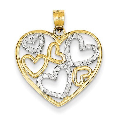 Diamond-cut Heart Pendant 14k Gold K2561, MPN: K2561, 637218137442