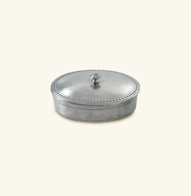 Match Pewter Oval Lidded Box Large a617.0, MPN: a617.0,