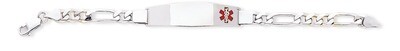 7 Inch Medical ID Figaro Link Bracelet Sterling Silver XSM25-7, MPN: XSM25-7, 883957273549