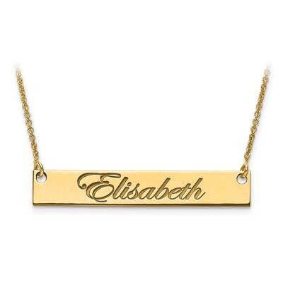 Medium Polished Script Name Bar with Chain 10k Gold 10XNA641Y, MPN: 10XNA641Y, 886774615318