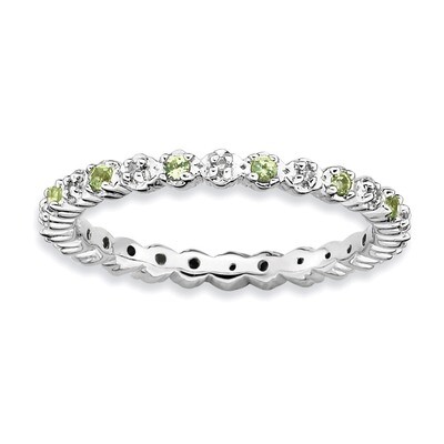 Peridot &amp; Diamond Ring - Sterling Silver QSK539, MPN: QSK539, 886774009872