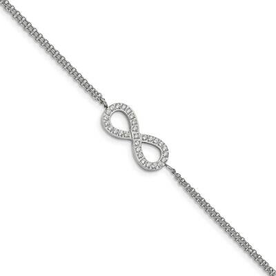 Cz Infinity Symbol 6.25 Inch 2 Inch Extension Bracelet Stainless Steel Polished SRB2616-6.25, MPN: …