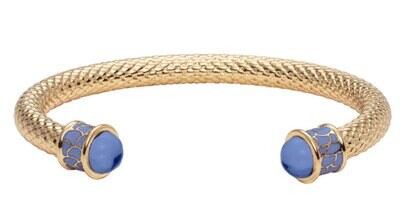 Halcyon Days Salamander Forget-me-Not Gold Torque Bangle Bracelet BRSAL12STG, MPN: BRSAL12STG,