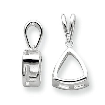 Trillion 4.0mm Back Set Loose Bail Pendant Sterling Silver SS3280, MPN: SS3280,