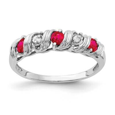 2.75mm Ruby Aaa Diamond Ring 14k White Gold Y4719R/AAA, MPN: Y4719R_AA, 883957601106