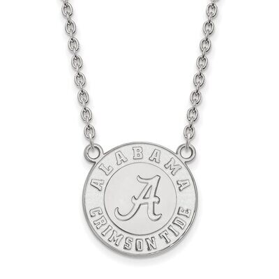 University of Alabama Large Pendant with Chain Necklace 10k White Gold 1W055UAL-18, MPN: 1W055UAL-1…