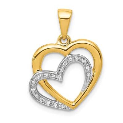 Rhodium Diamond Entwined Hearts Pendant 14k Gold PM4902-005-YA, MPN: PM4902-005-YA, 883957146195