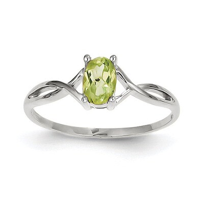 Peridot Birthstone Ring 14k white Gold XBR427, MPN: XBR427, 191101226151