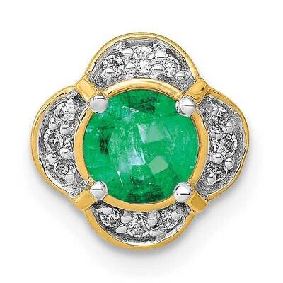 .5 Emerald Fancy Chain Slide 14k Gold Diamond PM3923-EM-008-YA, MPN: PM3923-EM-008-YA, 883957292793