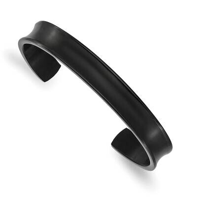Brushed with Polished Edge Black Ip-Plated 10mm Cuff Bangle Titanium TBB175, MPN: TBB175, 191101866…