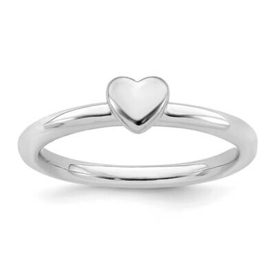 Puffed Heart Ring Sterling Silver Rhodium-plated QSK1989, MPN: QSK1989, 191101724206