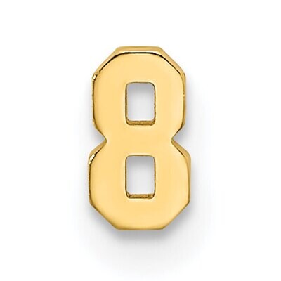 Die Struck Number 8 14k Yellow Gold YG2207, MPN: YG2207,