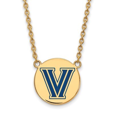 Villanova U Lg Enl Disc Pendant with Necklace Gold-plated Sterling Silver GP030VIL-18, MPN: GP030VI…