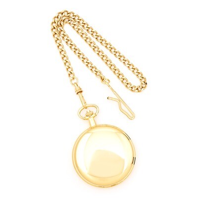 Charles Hubert 14k Gold Finish White Dial Pocket Watch XWA1030, MPN: XWA1030, 811233010984