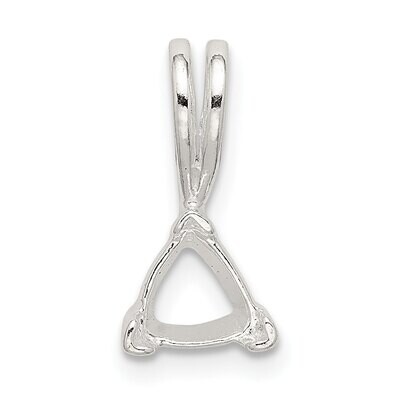 Trillion 4.0mm V-End Fixed Bail Pendant Setting Sterling Silver SS3277, MPN: SS3277,