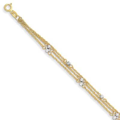 Triple Strand Bracelet 14k Two-tone Gold SF1544-7.25, MPN: SF1544-7.25, 191101371240