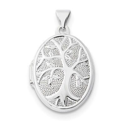 21x16mm Oval Tree Locket 14k white Gold XL699, MPN: XL699, 191101359903
