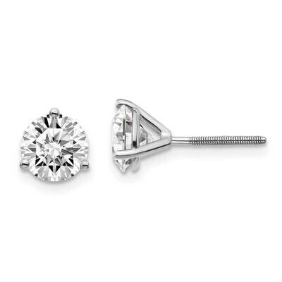 2ctw Cert. SI1/SI2 G H I Lab Grown Diamond 3 Prong Screwbk Earrings 14k White Gold EM1007S-200C-WLG…