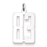 Charm Number 83 Elongated Pol Sterling Silver Small QES83, MPN: QES83, 191101190650