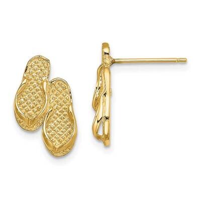 Double Flip-Flop Post Earring 14k Gold TE738, MPN: TE738, 637218105557