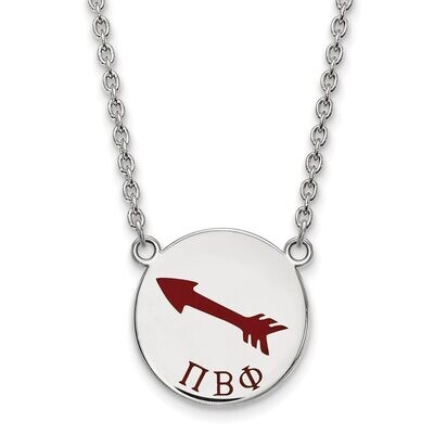 Pi Beta Phi Small Enameled Pendant with 18 Inch Chain Sterling Silver SS045PBP-18, MPN: SS045PBP-18…