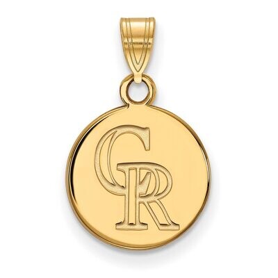 Colorado Rockies Small Disc Pendant 14k Yellow Gold 4Y015ROK, MPN: 4Y015ROK, 886774873435
