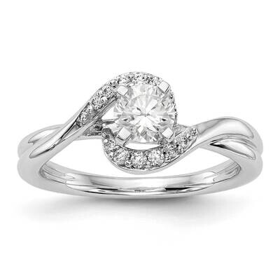 Diamond Si1/Si2, G H I, Peg Set By-Pass Semi-Mount Engagement Ring 14k White Gold Lab Grown RM2444E…
