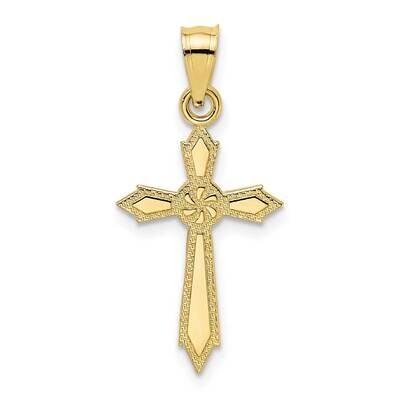 Engraved Edges Cross Charm 10k Gold 10K8553, MPN: 10K8553,