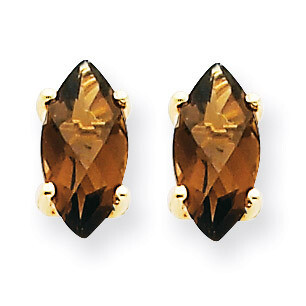 8x4 Marquise Smokey Quartz Earring 14k Gold XE104CQ, MPN: XE104CQ, 883957089911