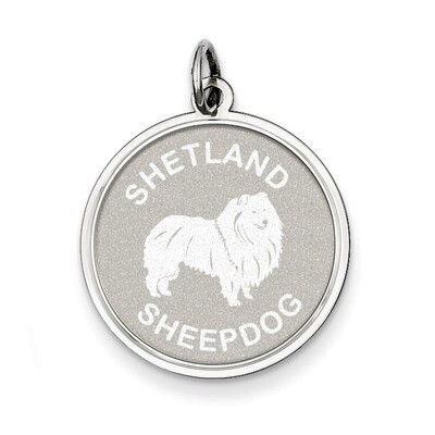 Shetland Sheepdog Disc Charm Sterling Silver QC2706, MPN: QC2706, 883957137353