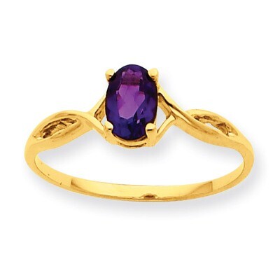 Polished Geniune Amethyst Birthstone Ring 10k Gold 10XBR227, MPN: 10XBR227, 191101091896