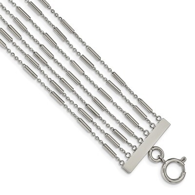 Multi Strand 7.5 Inch Bracelet Stainless Steel Polished SRB1924-7.5 by Chisel, MPN: SRB1924-7.5, 19…