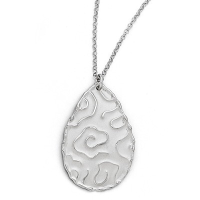 Rhodium-Plated Satin-Finish Necklace Sterling Silver QLF473-17