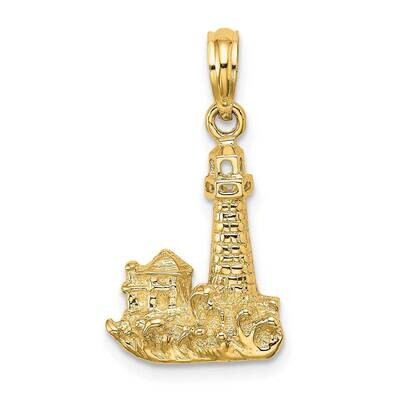 Lighthouse with Waves Buildings Charm 14k Gold 2-D K7726, MPN: K7726, 637218013005