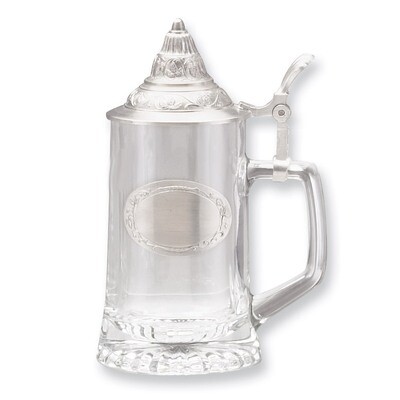 Pewter Emblem Removeable Lid Glass Starbottom 13.5oz Stein GP6944, MPN: GP6944, 610939061067