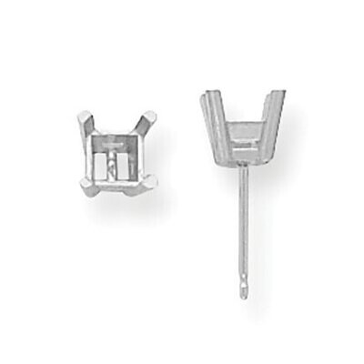 Princess 4-Prong .12ct. Earring Setting Platinum PL364, MPN: PL364,