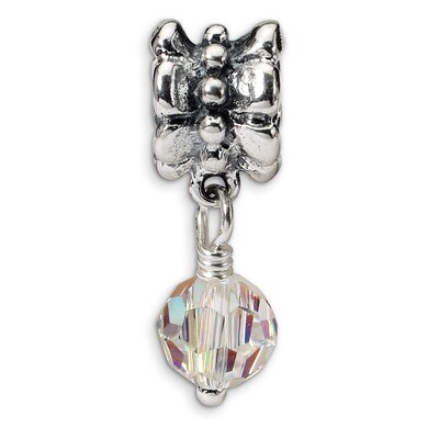 Clear Dangle Bead - Sterling Silver QRS541, MPN: QRS541, 883957724522