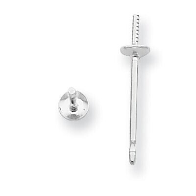 3mm Pearl Cup Post Earring Mounting 14k White Gold WG2653, MPN: WG2653,
