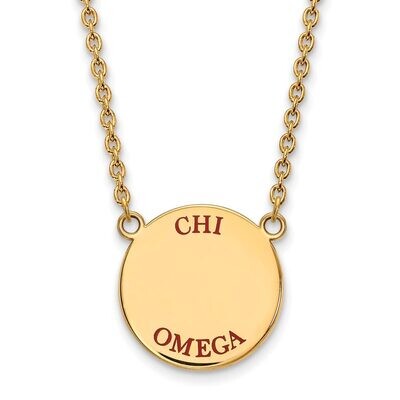 Chi Omega Small Enameled Pendant with 18 Inch Chain Gold-plated Silver GP015CHO-18, MPN: GP015CHO-1…